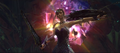 Mesmer specialization wielding a shield. This skill casts a ground-targeted mesmeric clock on the ground that ticks, each tick hits the enemies within the area.